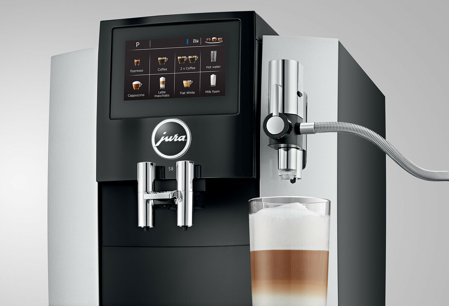 JURA S8 moonlight silver EA Espressomachine gratis reinigingspakket