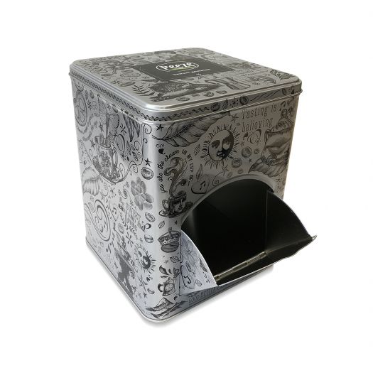 PHENOFICE Theepotjes 5-pack - Blikken Bewaarblikjes 6,5x6,5x7 Cm Voor Thee, Koffie, Suiker & Specerijen