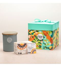 Thee cadeaupakket met voorraadblik