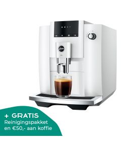 JURA E4 Piano White met gratis reinigingspakket en koffie
