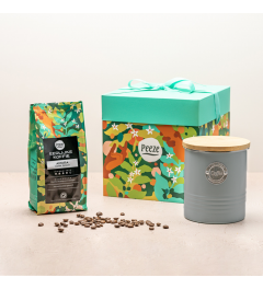 Koffie cadeaupakket met voorraadblik