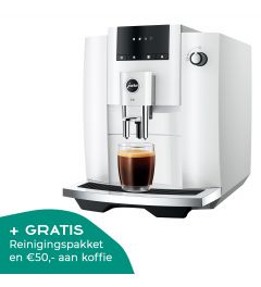 JURA E4 Piano White met gratis reinigingspakket en koffie